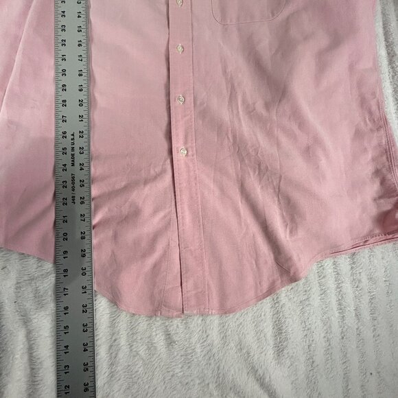 Brooks Brothers Mens Pink Cotton Button-Down Dress Shirt 17 1/2-33 Long Sleeve - Picture 7 of 7